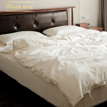 TOUCH MISS Washed Cotton Four-piece Set Cotton Pure Cotton Japanese Non-bleaching Dyeing Skin-Friendly Naked Sleeping Natural Fabric