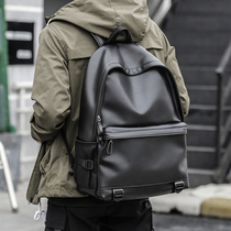 Han Edition Double Shoulder Bag Mens Trend Ins Leather Backpack Large Capacity Casual Computer Travel Beginner High School High School Student School Bag Men