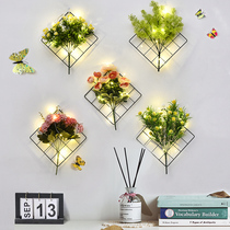 Living room background wall decoration pendant restaurant Wall wall hanging flower bedroom wrought iron grid flower arrangement dormitory renovation