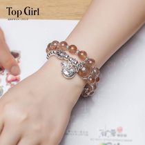 TOPGIRL crystal bracelet female natural blonde crystal pure silver handstring ornament female bestie birthday present