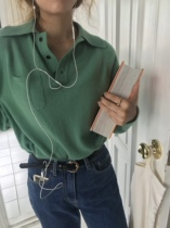 Spot Korean sienn * boutiqu* The same polo wool lapel knitted sweater