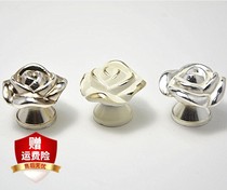 Rose handle Gift box handle European coffee table drawer Small handle Single hole handle Silver ivory white handle