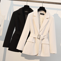 Waist loin blazer women Spring and Autumn thin 2021 New Small Man senior sense black casual suit top