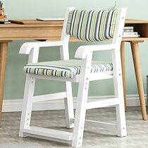 Student chair Household writing chair can lift childrens learning chair Solid wood backrest Baby writing homework study stool