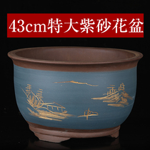 Extra large green dill flower pot Large indoor household extra large clearance large flower pot Ceramic fortune tree potted plant