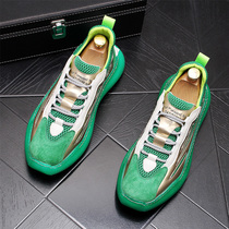 Tide brand dad in tide new froze leather Korean version of Wild trend summer breathable inner color mesh mens shoes