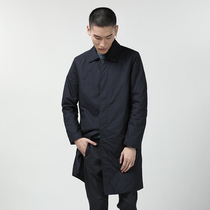 NOME autumn and winter New lapel long coat windbreaker black simple Tide mens long cotton suit