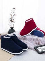 Handmade cotton shoes bottom sponge upper chicken woman cloth shoes high tube old-fashioned comfortable elderly wear womens cotton boots soles