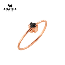 AGATHA 925 Silver Plum Puppy double-sided rotating simple temperament jewelry jewelry ring for women