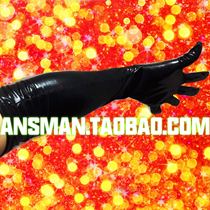 Bar mens and womens dance team DS GOGO sexy party theme sm long black leather gloves show props