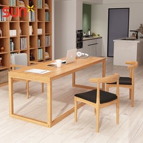 Full solid wood living room long desk home room table long desk bedroom computer desktop desk double writing desk