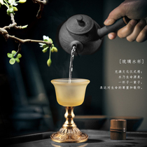 Ancient law glass glass water cup for Buddha Cup before Buddha water cup pure copper trumpet