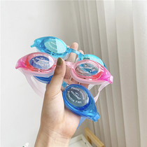 Waterproof adjustable swimming flat light glasses earplug two-piece set