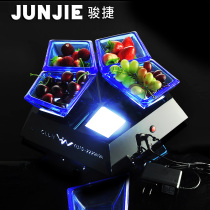 KTV luminous snack plate bar fruit plate colorful creative 5-grid snack dish platter polygon stainless steel snack frame