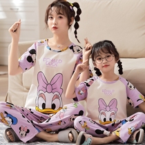 South Koreas mother and childs pajamas mother and childs soft cotton short sleeve summer thin summer thin clothing