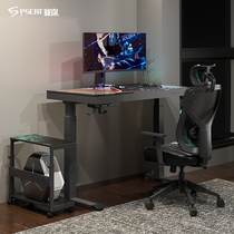 Racing Electric Race Desk Lift Tempered Glass Table Tech Sensational RGB Light Computer Office Desk Style Computer Electric Race Desk