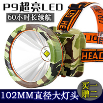 Camouflated high power LED headlights floodlight rechargeable outdoor mineral lamp Site floodlights ultra-far-shooting night fishing