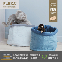 FLEXA childrens storage basket Toy storage basket Simple washable pure cotton breathable environmental protection double-sided available