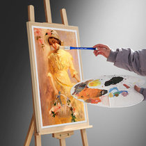 Fast force wooden easel wooden easel wooden sketch oil painting watercolor painting board shelf full set of special tools set folding portable bracket 4k art students professional supplies beginner painting