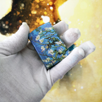 ZIPPO lighter original pure copper six-sided color printing Van GOGH cherry blossom apricot flower collection gift with anti-counterfeiting