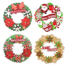 Christmas decorations 36cm colored paper Garland door hanging ornaments Christmas tree pendants window wall ornaments