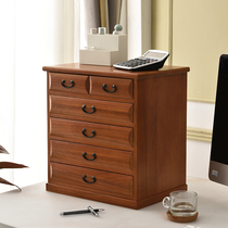 Desktop multi-layer solid wood drawer storage box Office storage box Document cabinet shelf Data finishing box