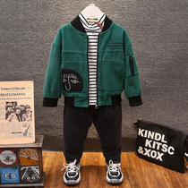 Boy Clothing Boy Light Core Suede Jacket 2022 Spring Autumn Season New Products CUHK Child Zip-Shirt Child Banging clips