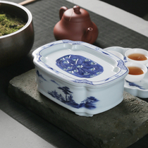 Liuhtang Republic of China style blue and white landscape tea Chenghai Shang Kung Fu tea man hand-made pot plate three sets