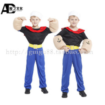 Childrens vigorous sailor costume boy Halloween prom party Cosplay vigorous little sailor performance costumes