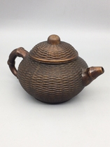 Ancient Play Bronze Instrumental large practical copper kettle finely cast fish basket New Years Pure Copper Teapot Kettle Retro Brass Pot