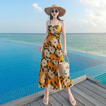 2019 New beach dress Super fairy Bali seaside holiday travel long skirt backless slim suspenders dress women