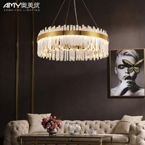 Light luxury living room crystal chandelier Nordic post-modern minimalist round designer creative personality bedroom restaurant lamps
