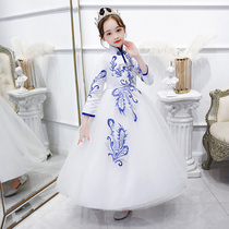 Hanfu girls children ancient style Super Fairy ancient costume modified dress High-end Chinese style performance suit white spring and autumn new