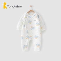 Tongtai autumn winter 1-18 months baby thermal underwear men and women Baby Cotton side open one-piece clothes