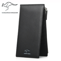 Mens Long Wallet Cardbag Ultra-thin Leather Purpose Wallet Multi-Card Business Buffalo Handbag