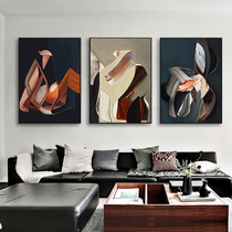Hand-painted oil painting abstract color art modern light luxury triple living room sofa background wall decorative painting corridor hanging painting