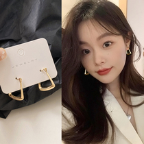 Fashion new geometric earrings round face thin personality design sense niche earrings Korean Net red pop earrings female