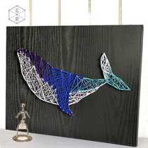 Whale Nordic yarn painting three-dimensional nail winding painting decoration Handmade diy material Diver Whale gift