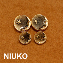 NIUKO New Star Moon golden coat fashion button coat clothing accessories button metal handmade button