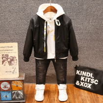 CUHK Childrens Clothing Boy Spring Autumn Slim Fit Jacket 2022 Spring Boy Leather Jacket Baseball Suit Jacket Locomotive Suit