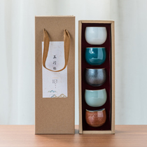Ru Kiln Pint Tea Drinking Cup Master Cup Sets set of five famous Kiln Tea Cup ceramic Gongfu Tea Cup Small single cup with tea cup