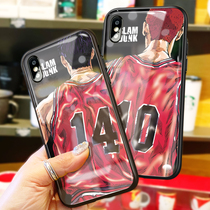 Slam dunk mobile phone case Apple X tempered iPhone11Pro glass XS MAX male XR couple 8 sets plus net Red 7 personality 6s 6 six P seven IPX eight iP