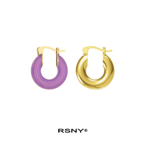 RSNY exaggerated circle lucky earrings female senior temperament ins tide niche design light luxury earrings
