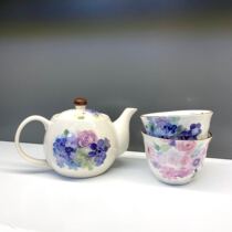 Japanese imported Mino-yaki and Blue Flower Teapot Teacup 1 pot 2 cup set Wedding gift set and Japanese tea set