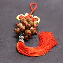 Original Chinese knot peach kernel string car accessories 18 peace beads peach wood natural handmade