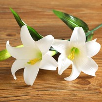 Placed decoration simulation lily flower single flower pu bedroom a bunch of fake flower tulip bouquet plastic spinning real flower