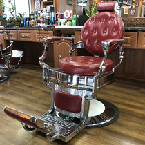 Retro hairdresser barber chair Mens oil head vintage haircut shave big chair barber shop chair can be put down