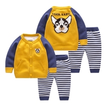 Baby sweater suit Boy sweater Toddler base shirt Baby autumn childrens line clothes Spring and autumn coat clothes