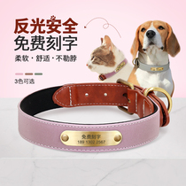 Dog Item Circle Lettering Reflective Neck Ring Small Dog Fagle In Large Golden Woolen Collar Custom Pet Anti-Lose Dog Tags
