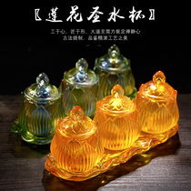 Glazed glass for Buddha set home Buddha water supply Cup Buddha equipment incense burner for fruit plate worship ornaments